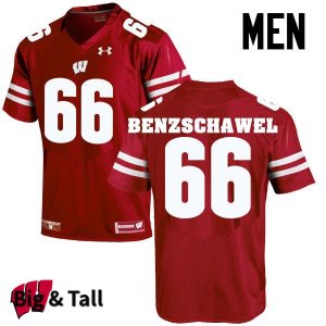 Men's Wisconsin Badgers NCAA #66 Beau Benzschawel Red Authentic Under Armour Big & Tall Stitched College Football Jersey TO31E54GS